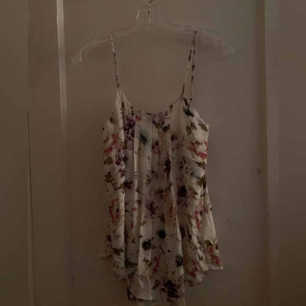 Haute Hippie white  floral cami tank XS with tags watercolor